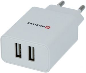 Swissten SMART IC 2x USB 2,1A POWER bílý
