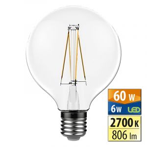 McLED - LED žárovka 6 W, E27, 2700 K, CRI 80, vyzař. úhel 360°, sv. tok 880 lm, PF 0,55, 48 mA