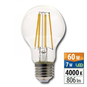 McLED - LED žárovka 7 W, E27, 4000 K, CRI 80, vyzař. úhel 320°, sv. tok 806 lm, PF 0,55, 56 mA