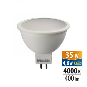 McLED - LED žárovka GU5.3, 12V, 4,6W, 4000K, CRI80, vyz. úhel 100°, 360° 400lm, 550mA