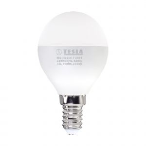 Tesla - LED žárovka miniglobe BULB E14, 8W, 230V, 900lm, 25 000h, 3000K teplá bílá, 220st Tesla Lighting