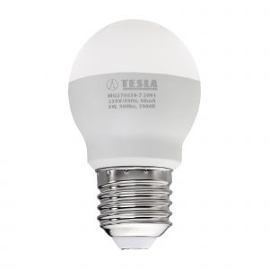 Tesla - LED žárovka miniglobe BULB E27, 8W, 230V, 900lm, 25 000h, 3000K teplá bílá, 220st Tesla Lighting
