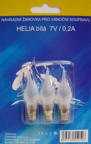 Blistr 4 žárovky Helia bílá 7V/0,2A EXIHAND