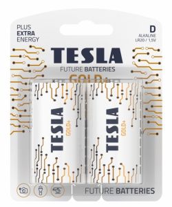 Tesla - GOLD+ Alkalická baterie D (LR20, velký monočlánek, blister) 2 ks
