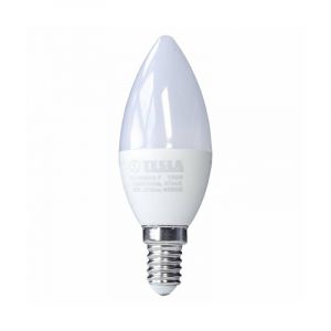 Tesla - LED žárovka FILAMENT RETRO svíčka E14, 6W, 230V, 500lm, 25 000h, 4000K denní, 220°, bílá