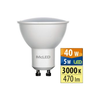 McLED - LED žárovka GU10, 5W, 3000K, CRI80, vyz. úhel 100°, 360° 470lm