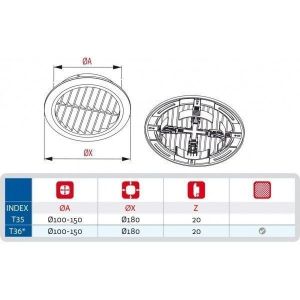 Ventilační plastová mřížka nastavitelná průměr 100 - 150 mm