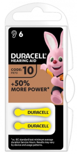 Baterie do naslouchátek DURACELL Hearing Aid HA10