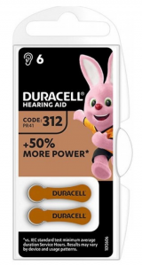 Baterie do naslouchátek DURACELL Hearing Aid HA312