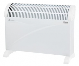 Horkovzdušný konvektor, ventilátor, topné těleso, 750/1250/2000 W, bílá barva,  CH-2010F VIVAX