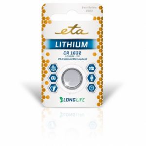 Baterie lithiová, blistr 1ks ETA PREMIUM CR1632
