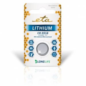 Baterie lithiová, blistr 1ks ETA PREMIUM CR2016