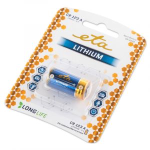 Baterie lithiová, blistr 1ks, ETA PREMIUM CR123