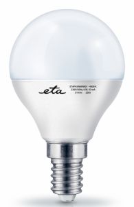Žárovka, 6W, E14, neutrální bílá LED ETA EKO LEDka mini globe P45W6NW01