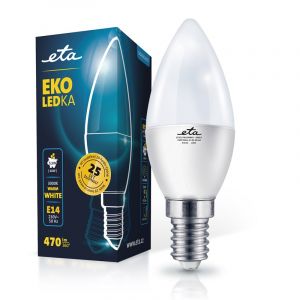 Žárovka 5,5W, E14, teplá bílá LED ETA EKO LEDka svíčka C37W55WW01