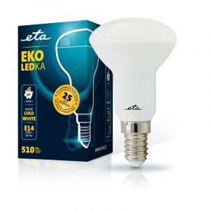 Žárovka 6W, E14, studená bílá LED ETA EKO LEDka reflektor R50W6CW01