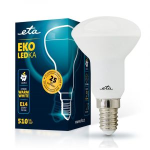Žárovka 6W, E14, teplá bílá LED ETA EKO LEDka reflektor R50W6WW01