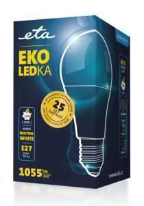 Žárovka 11W, E27, neutrální bílá LED ETA EKO LEDka klasik A60W11NW01
