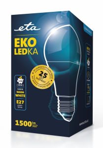 Žárovka 15W, E27, teplá bílá LED ETA EKO LEDka klasik A60W15WW01