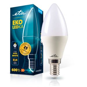 Žárovka 7W, E14, teplá bílá  LED ETA EKO LEDka svíčka C37W7WW01