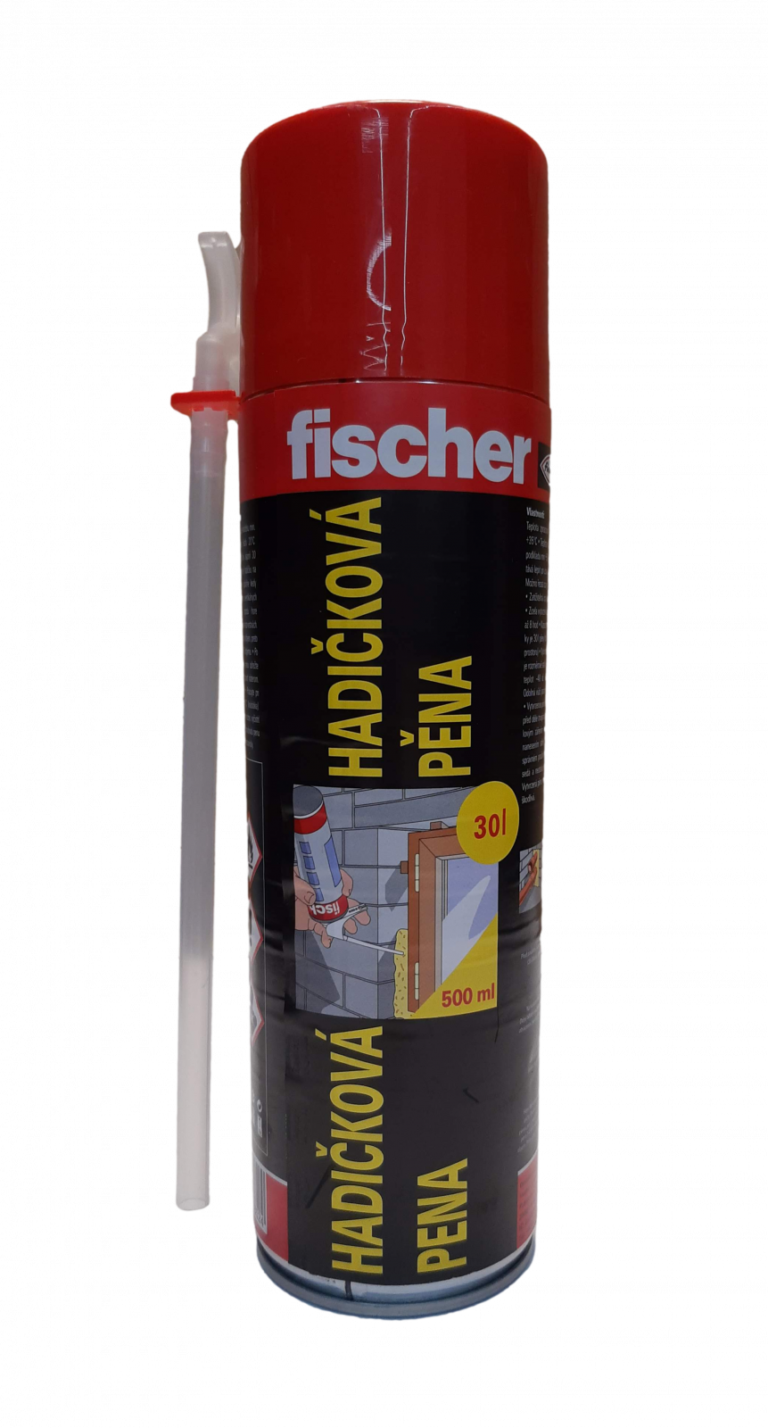 Montážní pěna letní trubičková PU 500 ml / 30l Fischer s ventilem