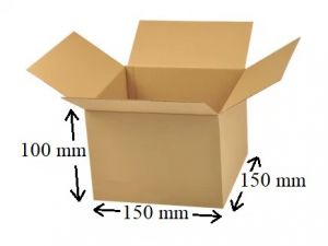Skládací krabice z třívrstvého kartonu, 150x150x100 mm, sada 25 ks