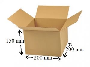 Skládací krabice z třívrstvého kartonu, 200x200x150 mm, sada 25 ks