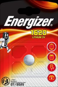 Baterie plochá, knoflík, CR 1620, Energizer Lithium