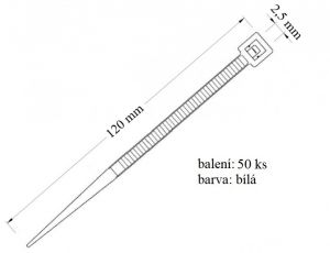 Vázací páska přírodní, rozměr 2,5x120 mm, 50ks v balení