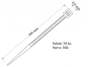 Vázací páska přírodní, rozměr 4,8x300 mm, 50ks v balení