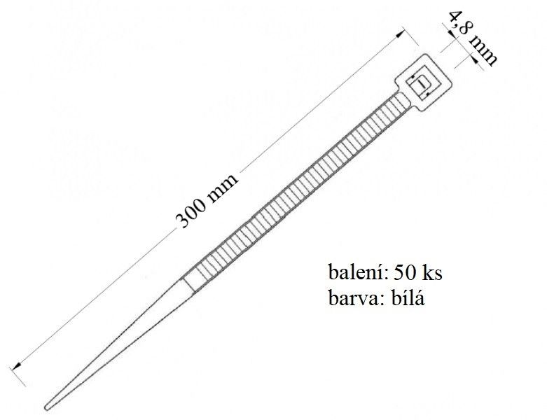 Vázací páska přírodní, rozměr 4,8x300 mm, 50ks v balení Univerzální