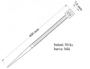 Vázací páska přírodní, rozměr 7,6x400 mm, 50ks v balení