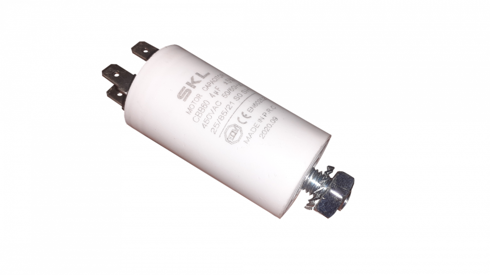 Kondenzátor rozběhový 4 µF, 4x faston Whirlpool / Indesit / Ariston náhradní díly