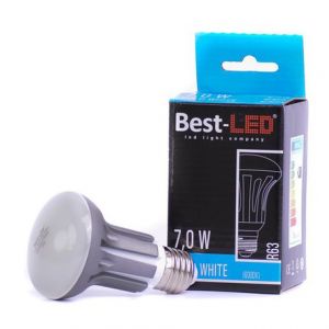 Best LED BL-R63-7-CW - LED žárovka, E27, 7W, 230-240V, 600lm, 30 000h, 6000K studená bílá, 180st